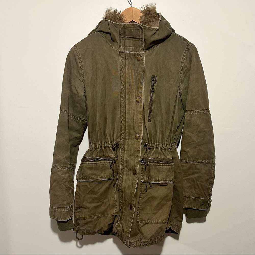 Garage 3 in 1 Army Green with Faux Fur Vest - Parka - Size Small